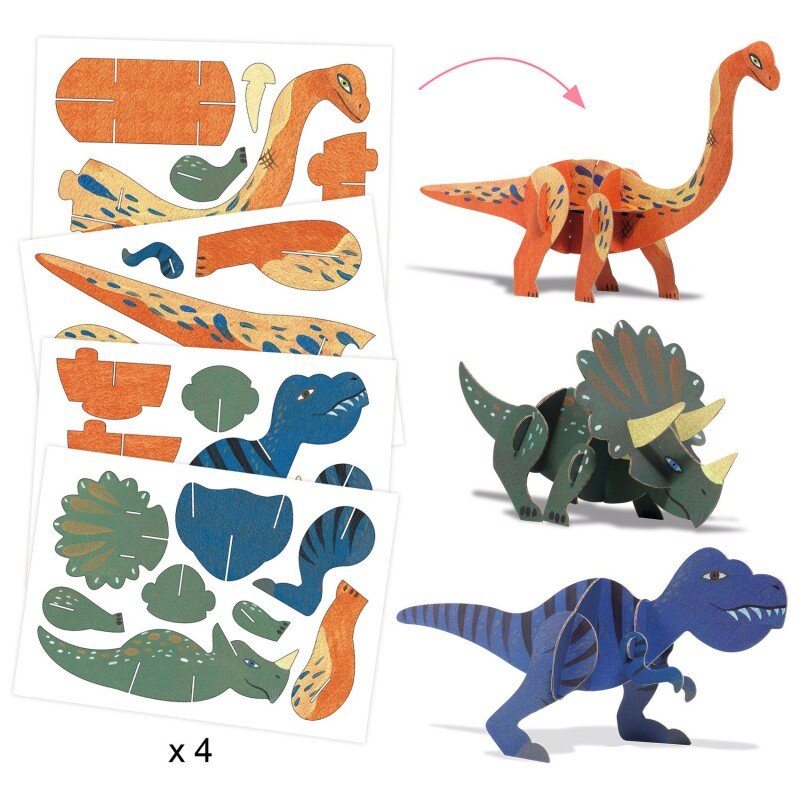 DJECO Įvairių darbelių rinkinys - Dinozaurų pasaulis - LE KUKU