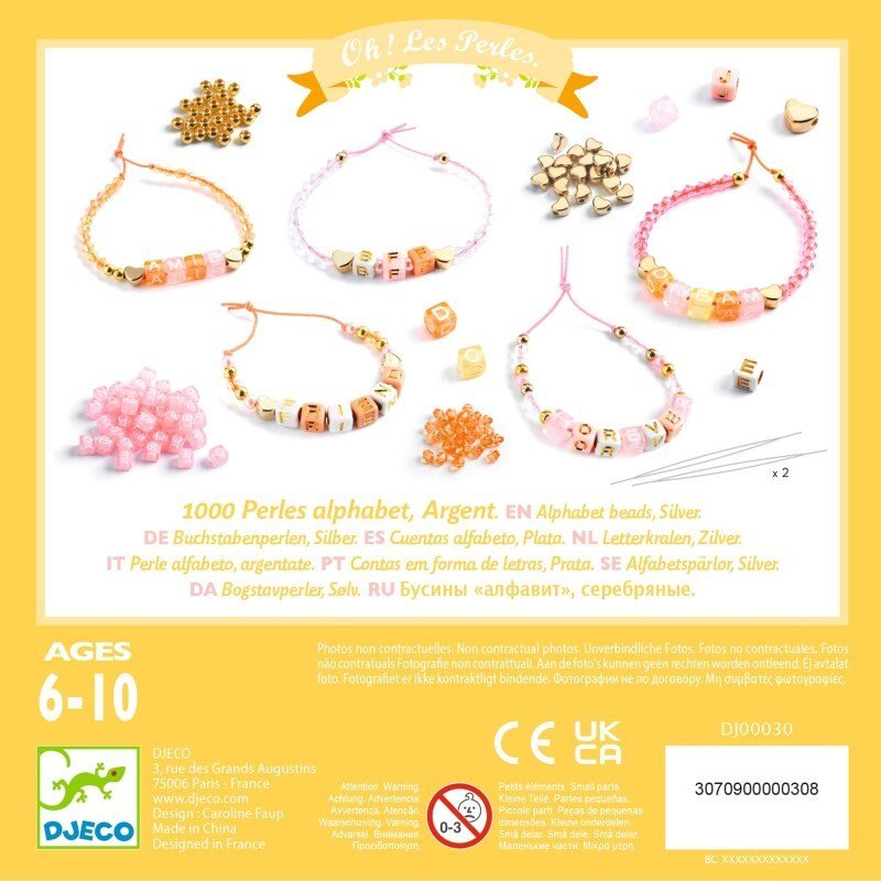 Djeco - karoliukų vėrimo rinkinys – Abecelė - LE KUKU