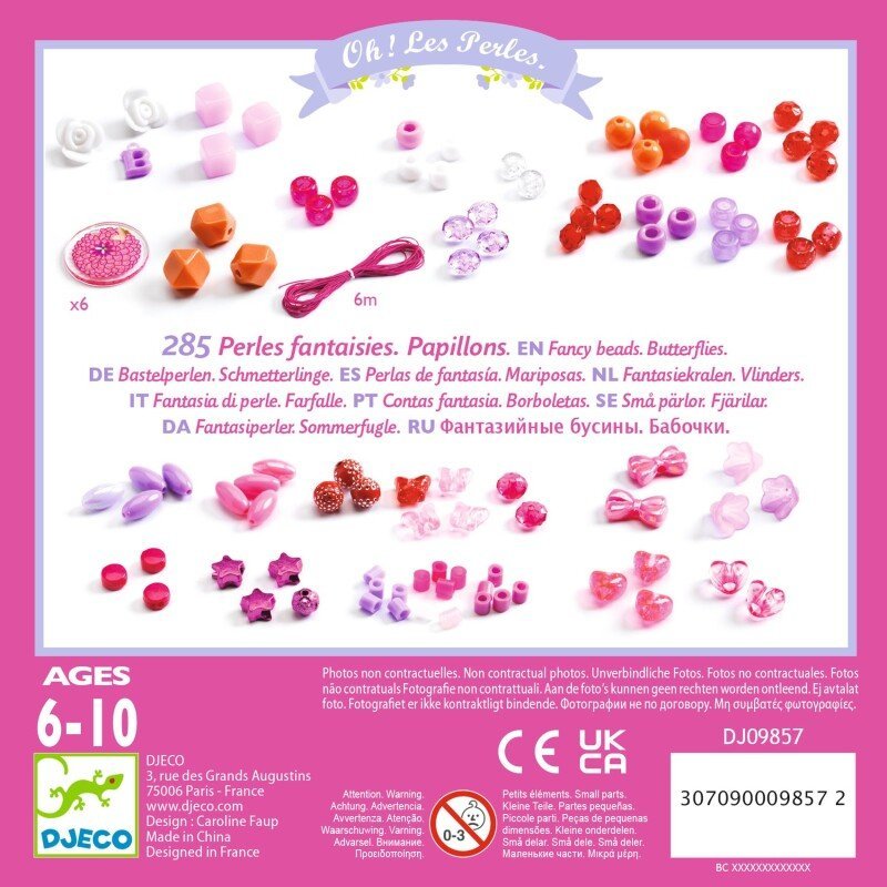 Djeco - karoliukų vėrimo rinkinys - Drugeliai - LE KUKU