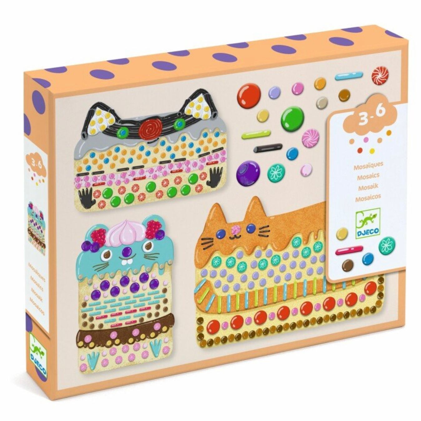 DJECO - Kūrybinis rinkinys-mozaika - Tortai ir saldumynai - LE KUKU