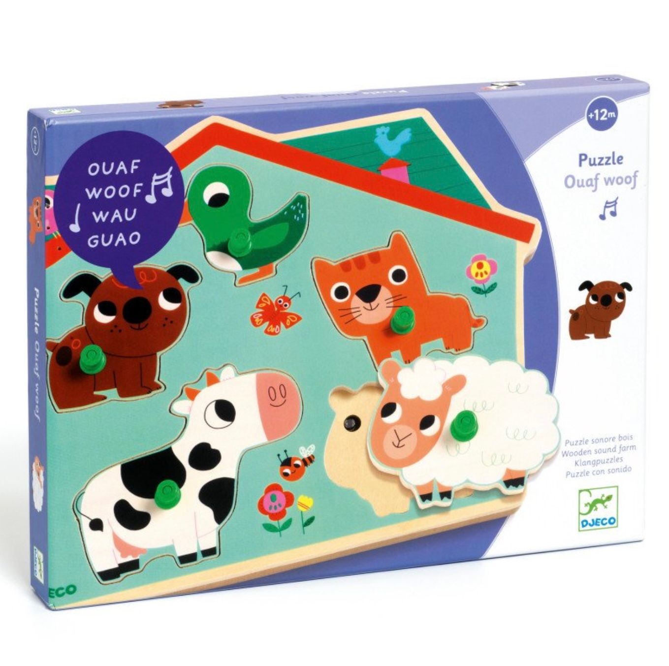 DJECO - Mažųjų garsinė dėlionė - Ouaf woof - LE KUKU