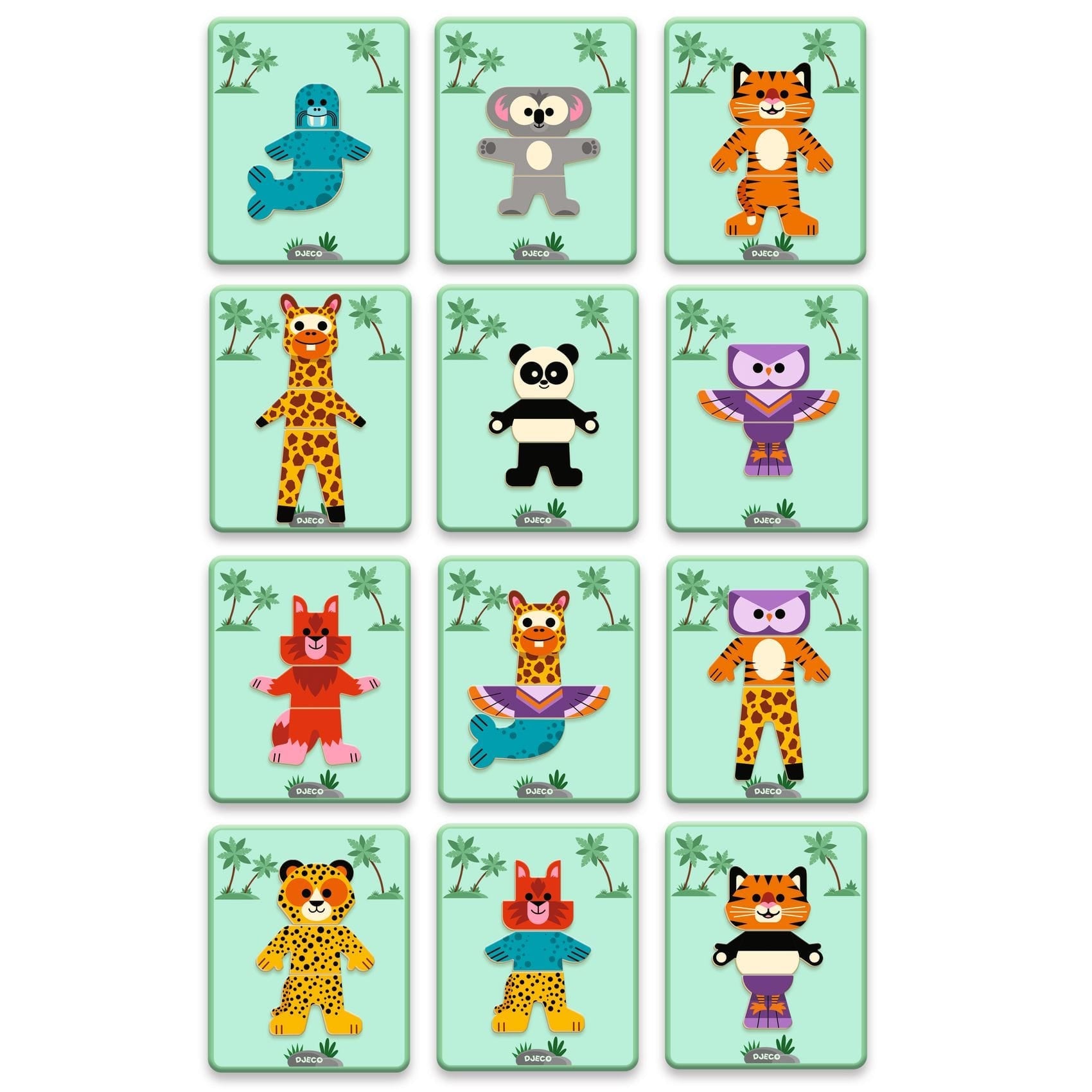 Djeco - mediniai magnetai ir metalinė dėžutė - Gyvūnai🐯 - LE KUKU