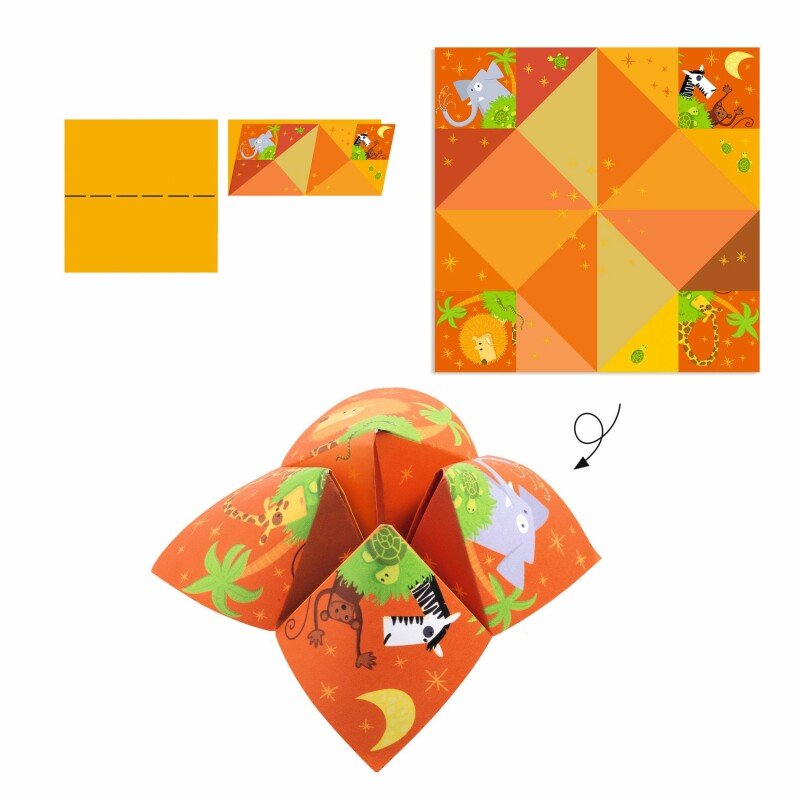 Djeco origami rinkinys - Paukščių žaidimas (Popierinis būrėjas) - LE KUKU