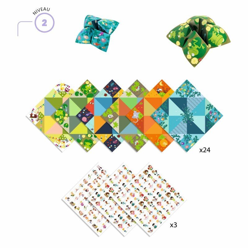 Djeco origami rinkinys - Paukščių žaidimas (Popierinis būrėjas) - LE KUKU