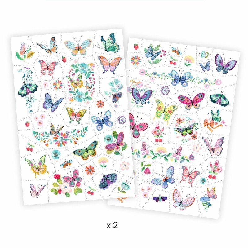 DJECO - Tatuiruotės - Drugeliai (50+ tatuiruočių) - LE KUKU