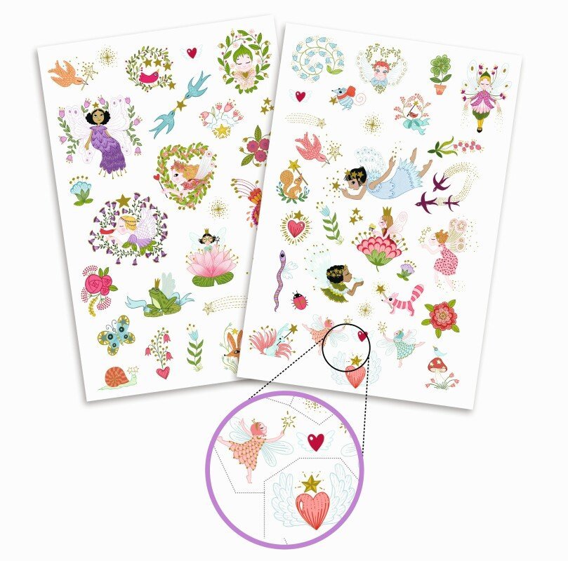 DJECO - Tatuiruotės - Fėjos (50+ tatuiruočių) - LE KUKU