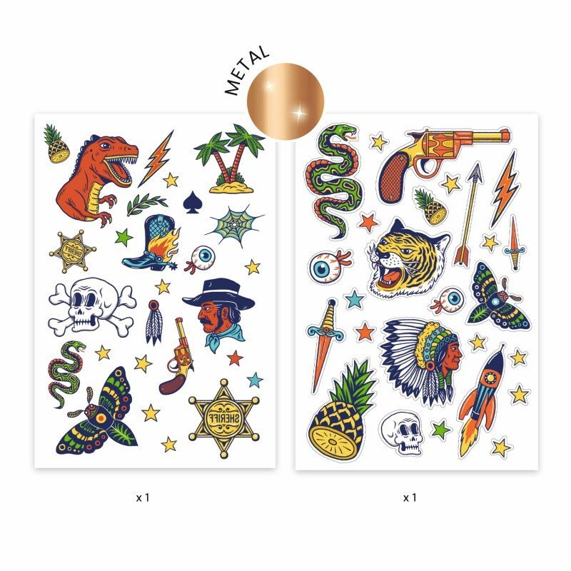 DJECO - Tatuiruotės - Laukiniai (50+ tatuiruočių) - LE KUKU