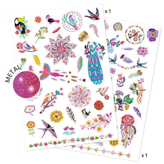 DJECO - Tatuiruotės - Paukščiai (50+ tatuiruočių) - LE KUKU