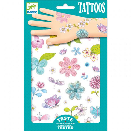 DJECO - tatuiruotės - Pievų gėlės (50+ tatuiruočių) - LE KUKU