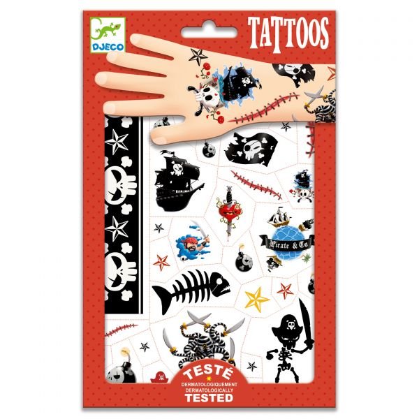 DJECO - Tatuiruotės - Piratai (50+ tatuiruočių) - LE KUKU