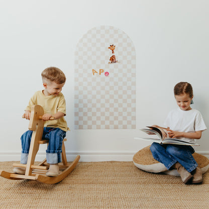 Magnetinė lenta vaikams - Arche - Beige checkered