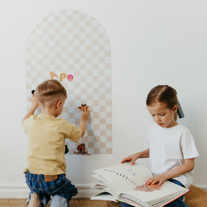 Magnetinė lenta vaikams - Arche - Beige checkered