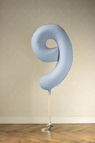 Folinis balionas - Melsvas skaičius 9, 86 cm - Matinis - LE KUKU