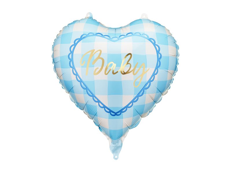 Folinis balionas - Mėlyna širdelė “Baby”, 35 cm - LE KUKU