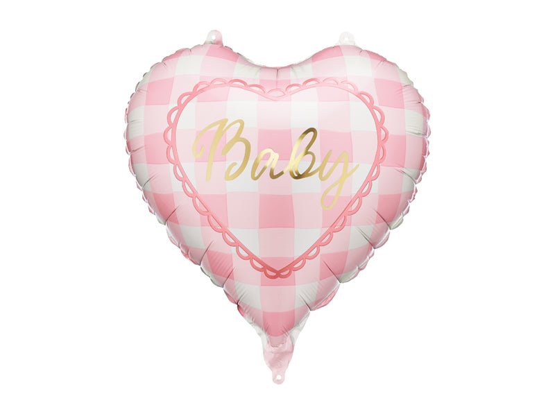 Folinis balionas - Rožinė širdelė “Baby”, 35 cm - LE KUKU