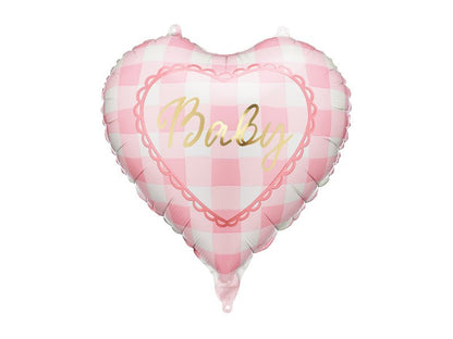 Folinis balionas - Rožinė širdelė “Baby”, 35 cm - LE KUKU