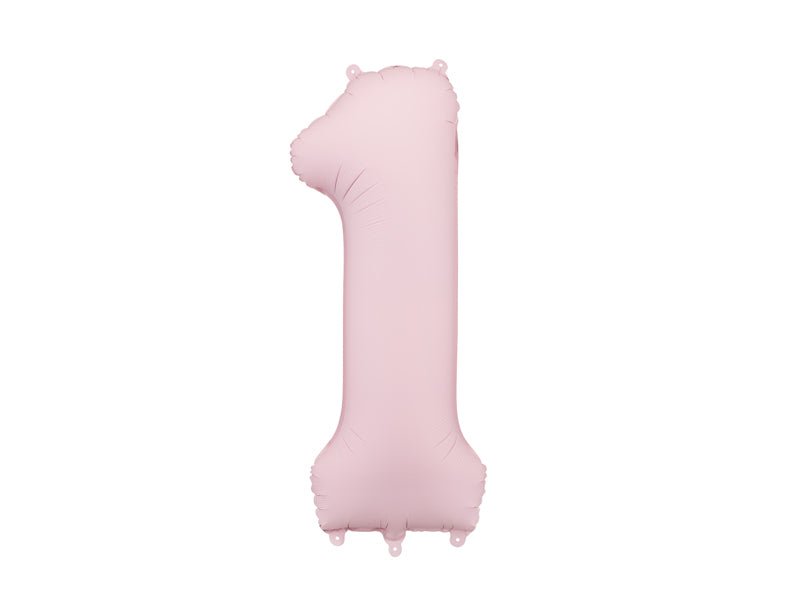 Folinis balionas - Šviesiai rožinis skaičius 1, 86 cm - Matinis - LE KUKU
