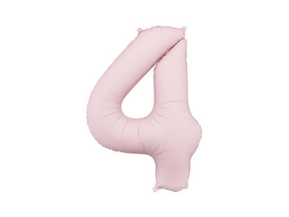 Folinis balionas - Šviesiai rožinis skaičius 4, 86 cm - Matinis - LE KUKU