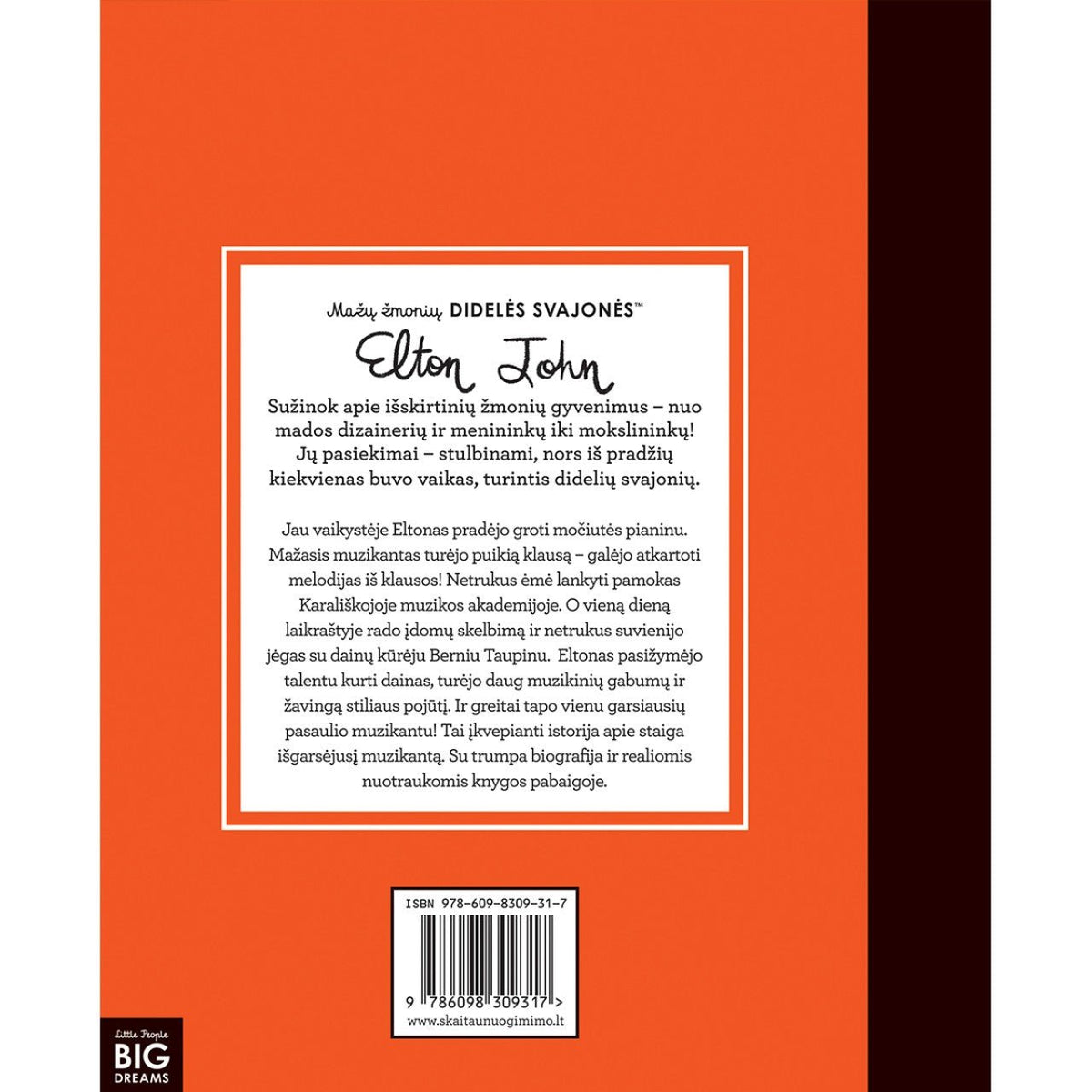 Knyga - Mažų žmonių DIDELĖS SVAJONĖS - ELTON JOHN - LE KUKU