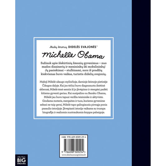 Knyga - Mažų žmonių DIDELĖS SVAJONĖS - MICHELLE OBAMA - LE KUKU