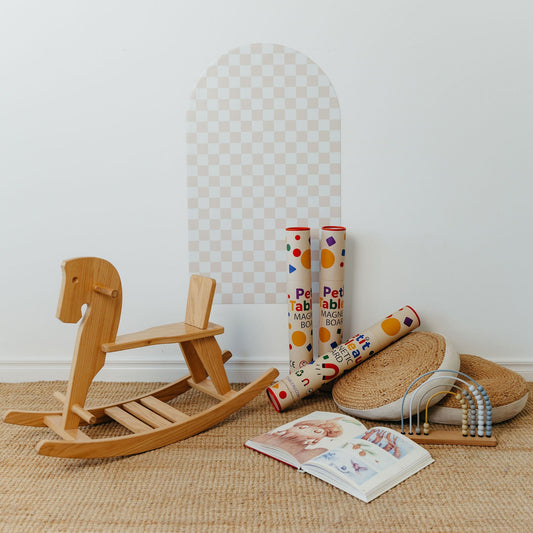 Magnetinė lenta vaikams - Arche - Beige checkered - LE KUKU