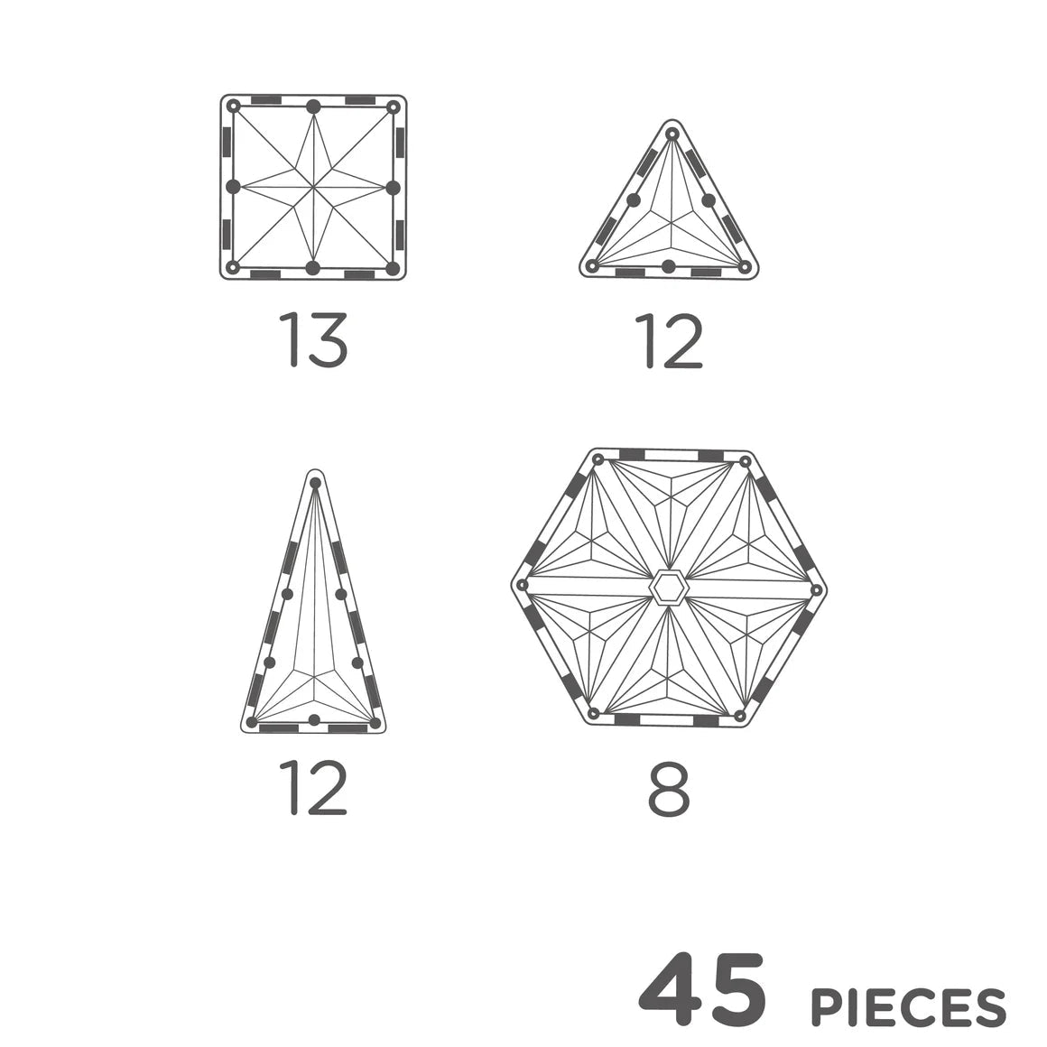 Magnetinis konstruktorius - 45 dalių - pastelinis - LE KUKU