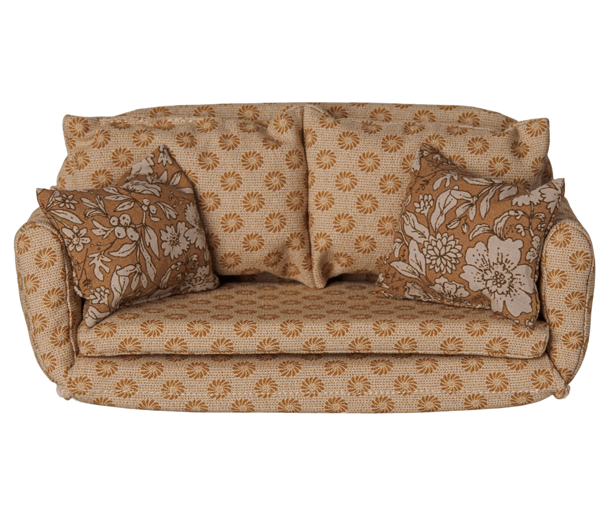 Maileg - Išskleidžiama sofa-lova pelytėms – Ocher | Sofa Bed Mouse Large - LE KUKU