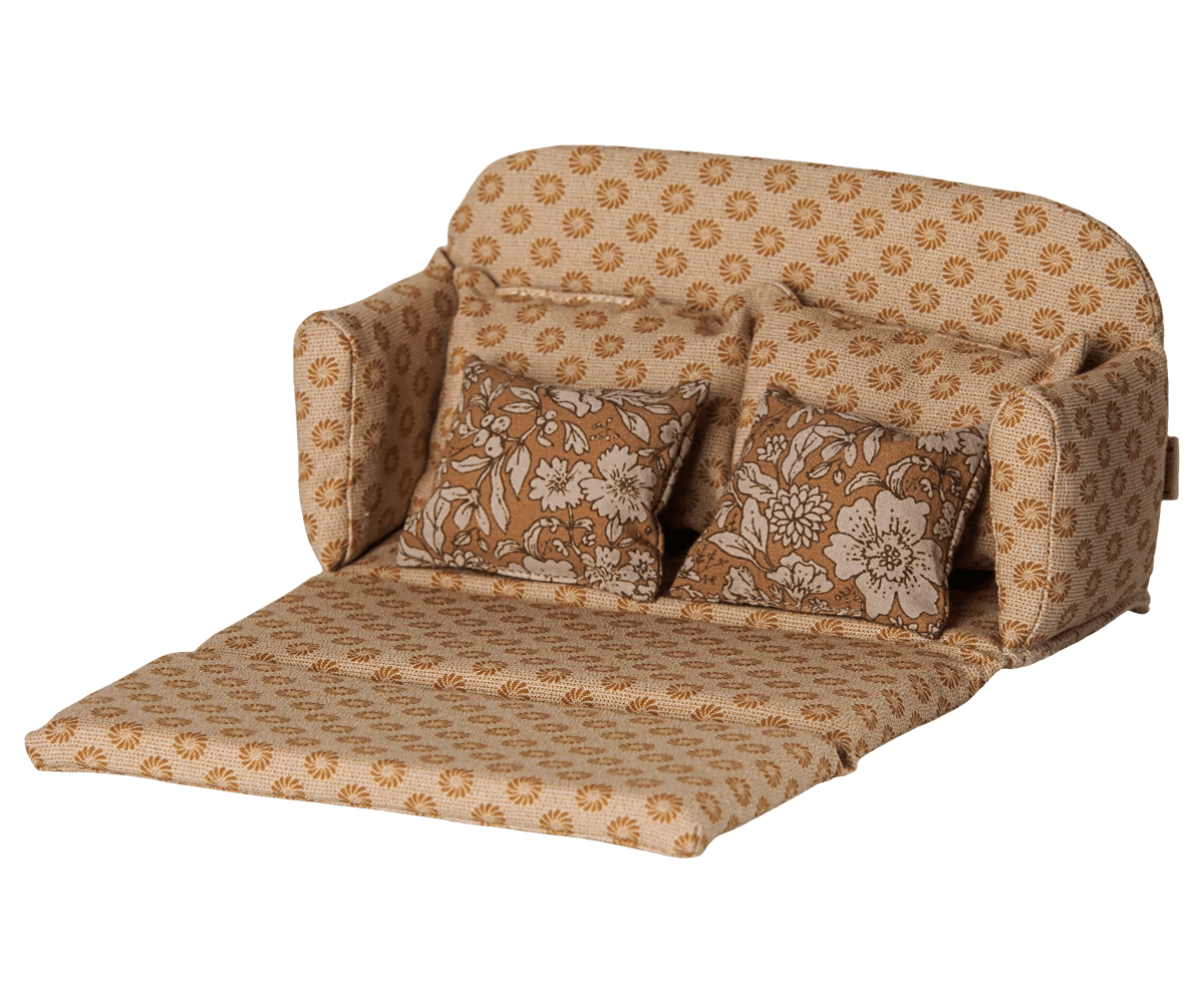 Maileg - Išskleidžiama sofa-lova pelytėms – Ocher | Sofa Bed Mouse Large - LE KUKU