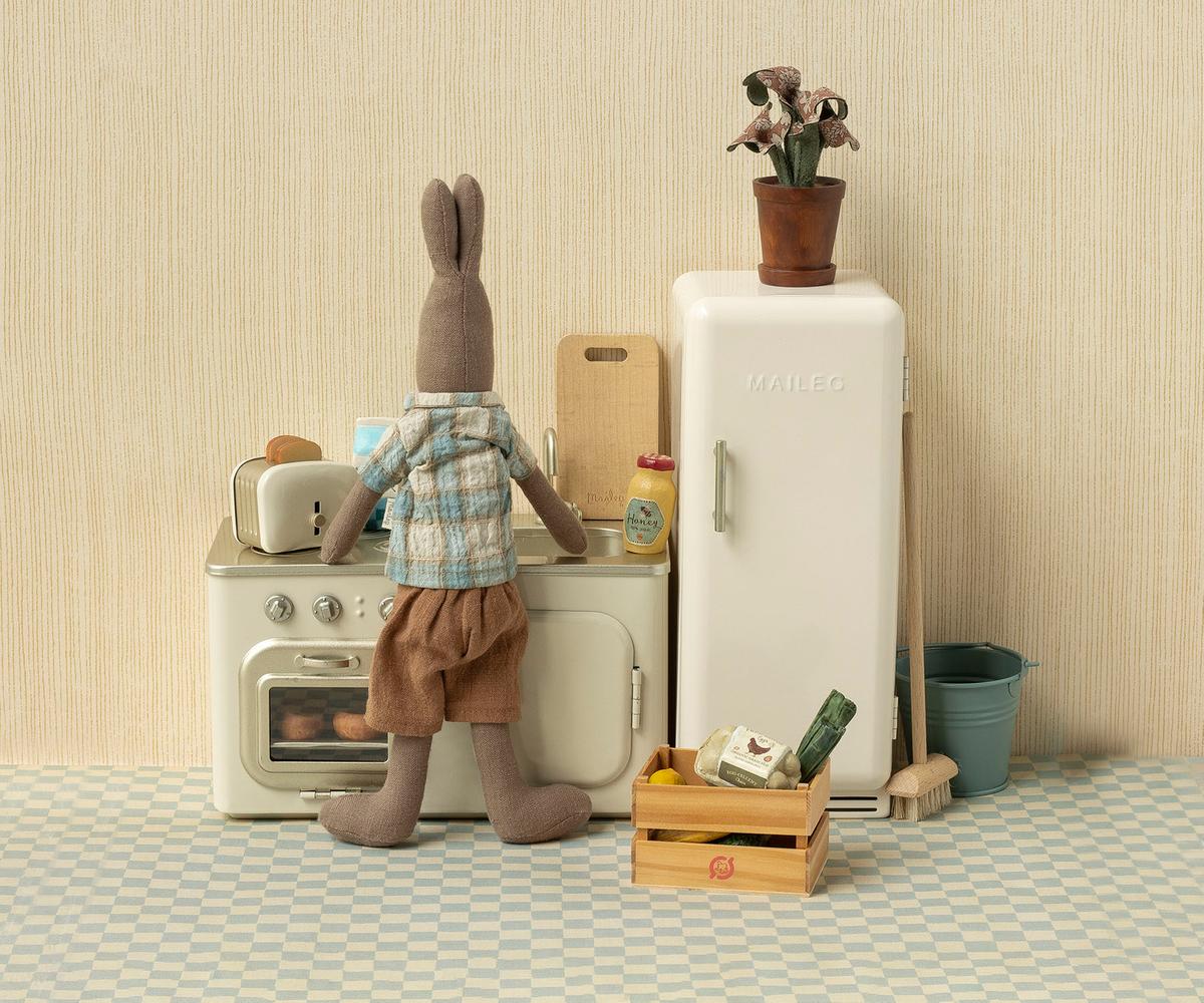 Maileg - Miniature šaldytuvas - Off White | Fridge Miniature - LE KUKU