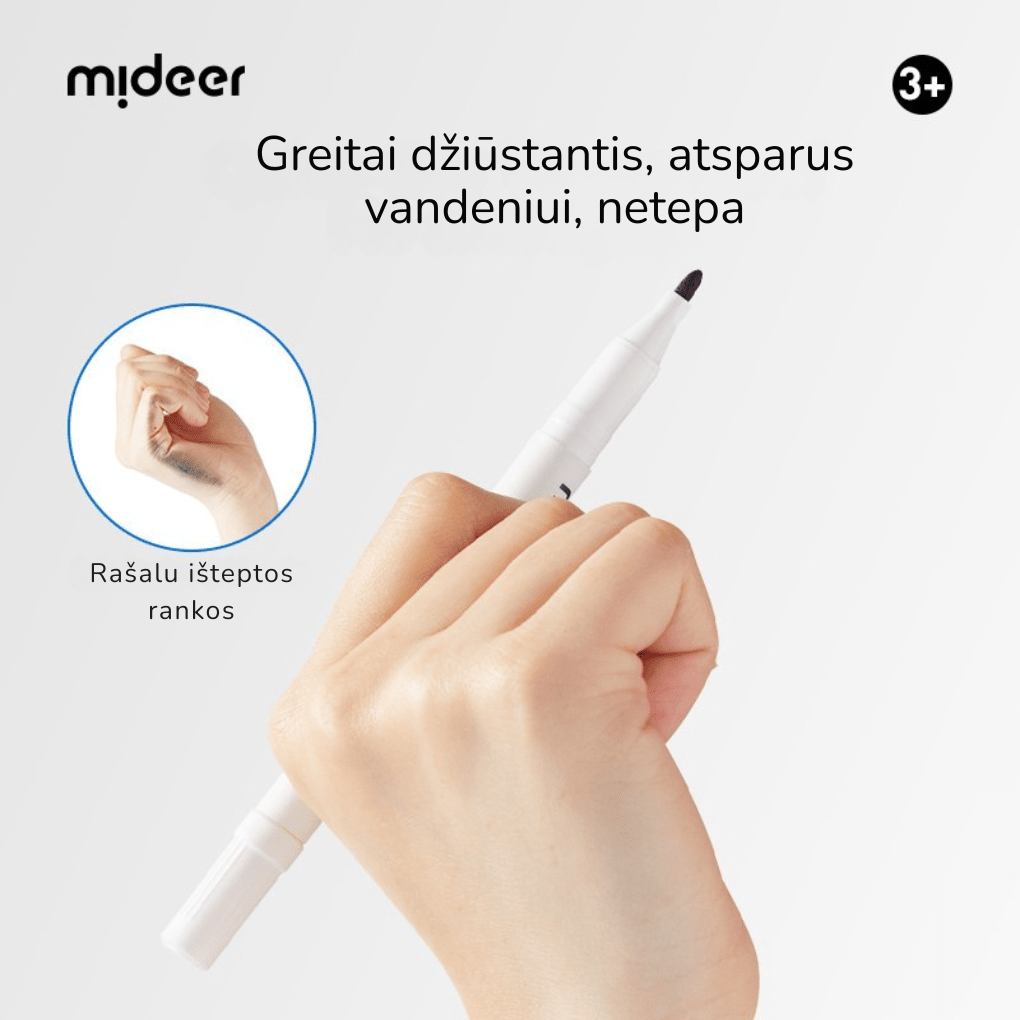 Mideer - Aliejinis dviejų galų permanentinis žymeklis – 3vnt. - LE KUKU