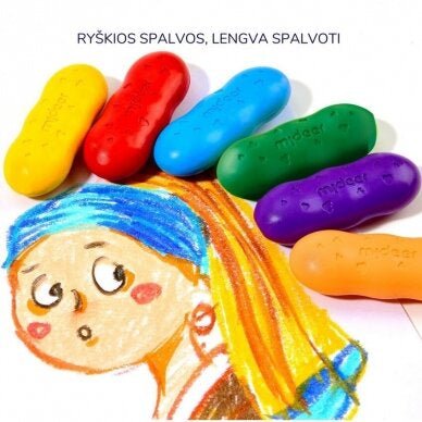 Mideer - Bičių vaško kreidelės pupelės - 12 spalvų - LE KUKU