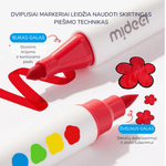 Mideer - Dvipusiai nuplaunami markeriai / flomasteriai – 24 spalvos - LE KUKU