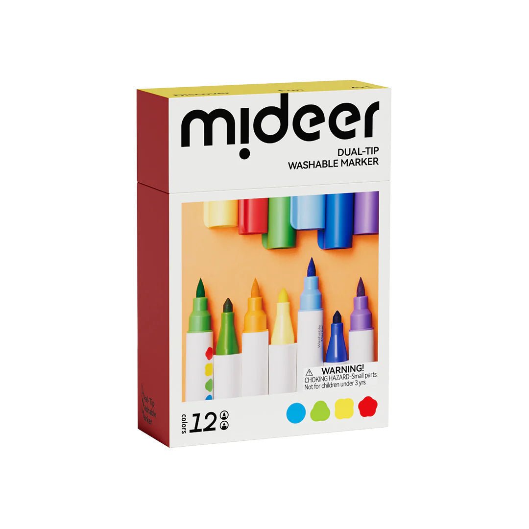 Mideer - Dvipusiai nuplaunami markeriai / flomasteriai – Galimi skirtingi dydžiai - LE KUKU