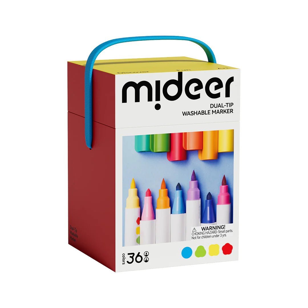 Mideer - Dvipusiai nuplaunami markeriai / flomasteriai – Galimi skirtingi dydžiai - LE KUKU