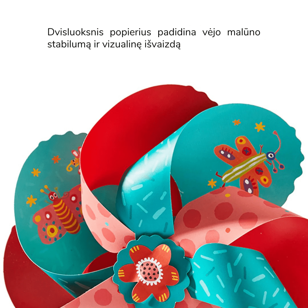 Mideer - Popieriaus rankdarbių rinkinys – Vėjo malūnėliai - LE KUKU