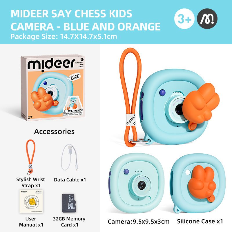 Mideer - Say Cheese vaikiška kamera – Blue / Orange - LE KUKU