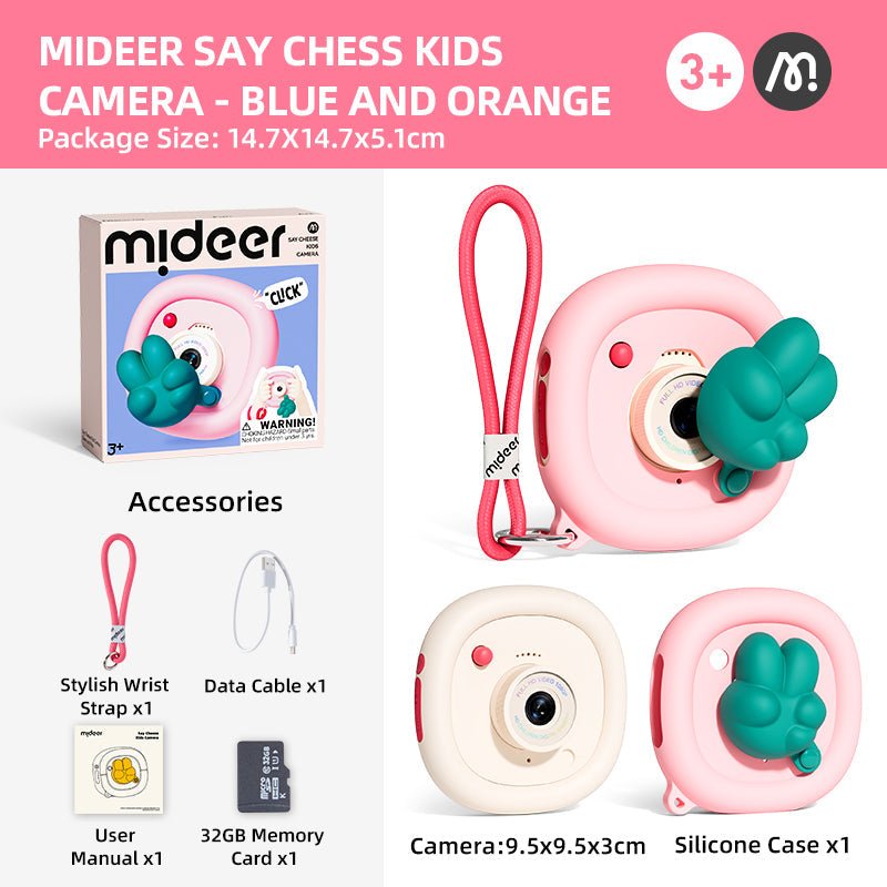 Mideer - Say Cheese vaikiška kamera – Pink / Green - LE KUKU