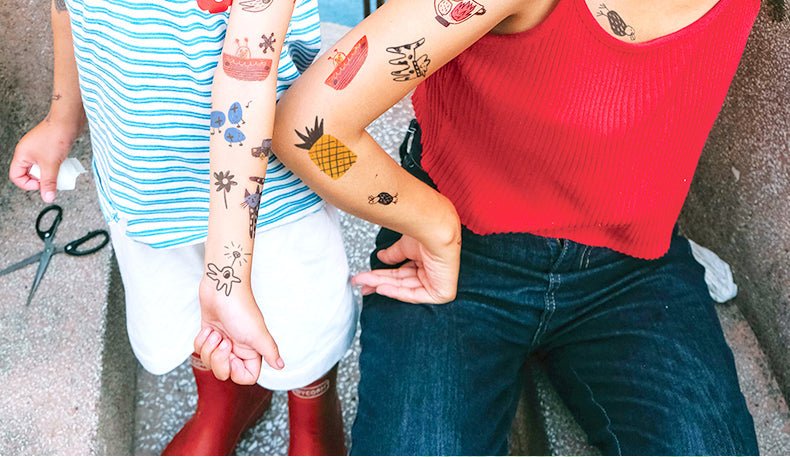 Mideer - Tatuiruočių / lipdukų rinkinys – MAXI blue - LE KUKU