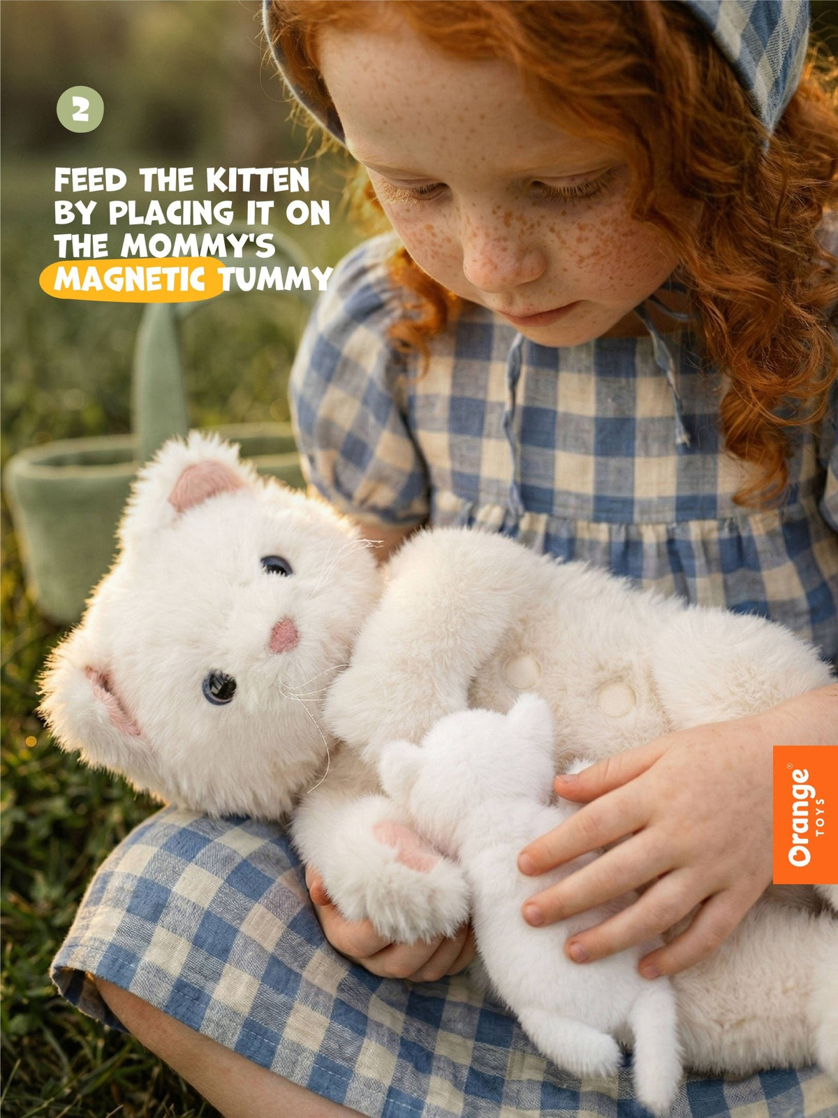 Milo & Millie – Pliušinė Katytė Millie su magnetiniu mažyliu (40 cm) - LE KUKU