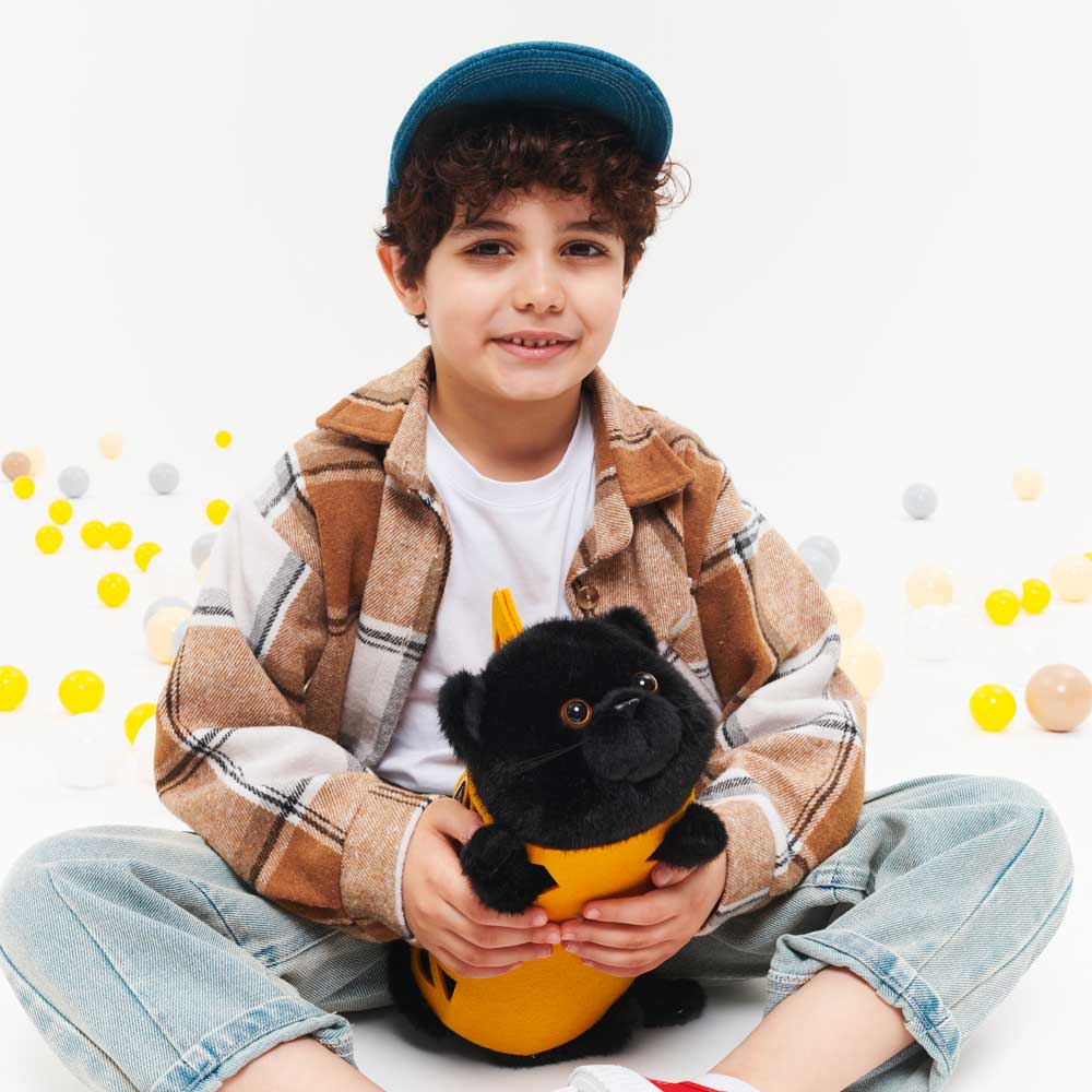 Milo & Millie pliušinis žaislas, Milo juodas katinas (35 cm) — nuo 0 m. - LE KUKU