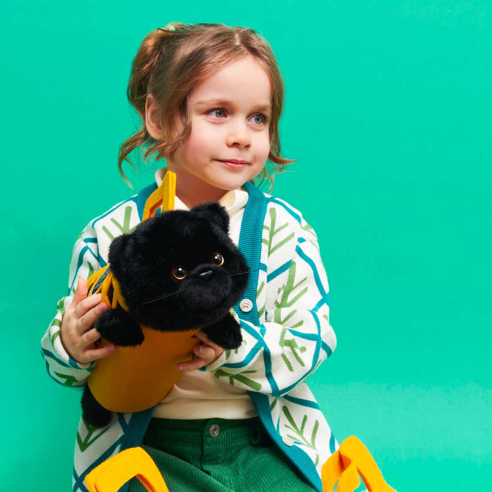 Milo & Millie pliušinis žaislas, Milo juodas katinas (35 cm) — nuo 0 m. - LE KUKU
