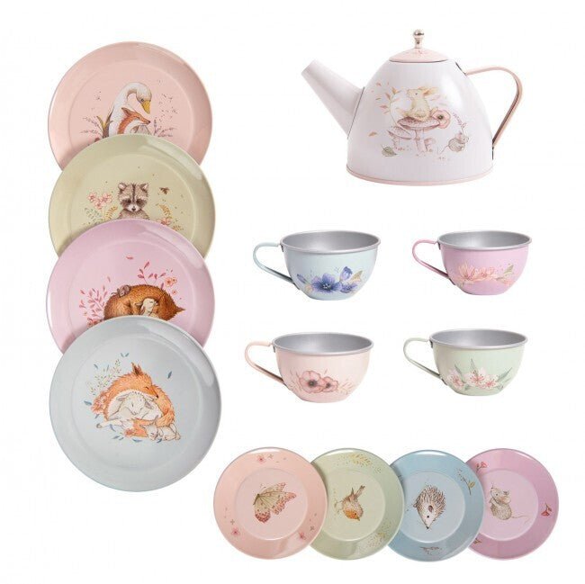 Moulin Roty - Arbatos gėrimo rinkinys su lagaminėliu - Tea set Les Rosalies - LE KUKU