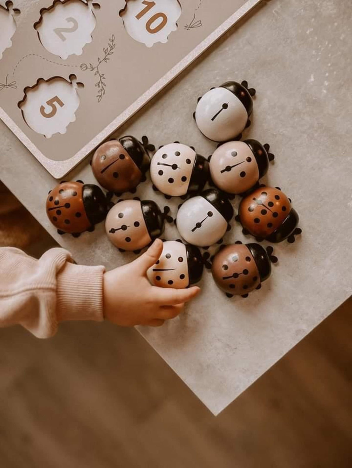 Mrs Ertha Montessori skaičių dėlionė - Mano boružės 🐞 - LE KUKU