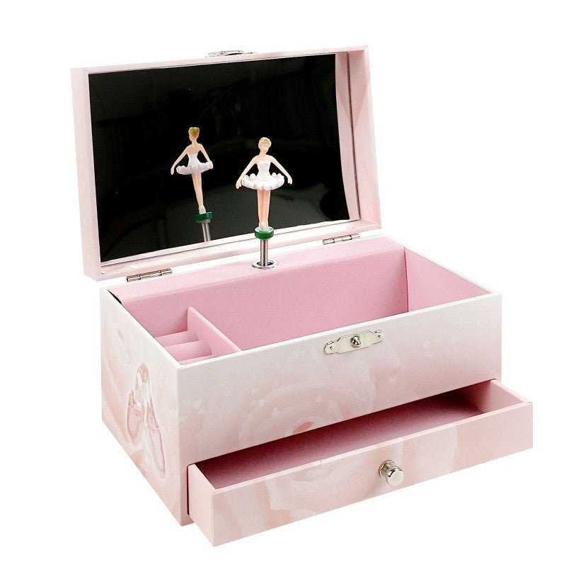 Trousselier muzikinė dėžutė - Ballerina Phosphorescent Musical Jewelry Box - Pink - spindi tamsoje - LE KUKU